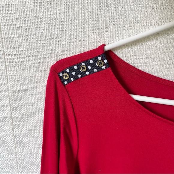 The Limited Red Blouse Top 3/4 sleeves - Picture 3 of 7
